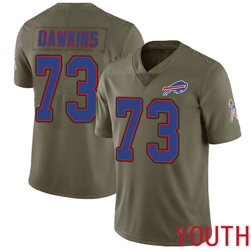 Youth Buffalo Bills #73 Dion Dawkins Limited Olive 2017 Salute to Service NFL Jersey->youth nfl jersey->Youth Jersey
